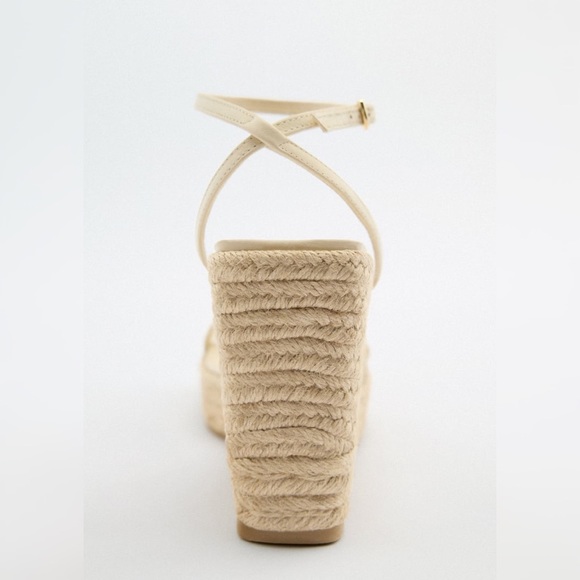 NWT Zara Leather Wedge Sandals - Picture 5 of 5